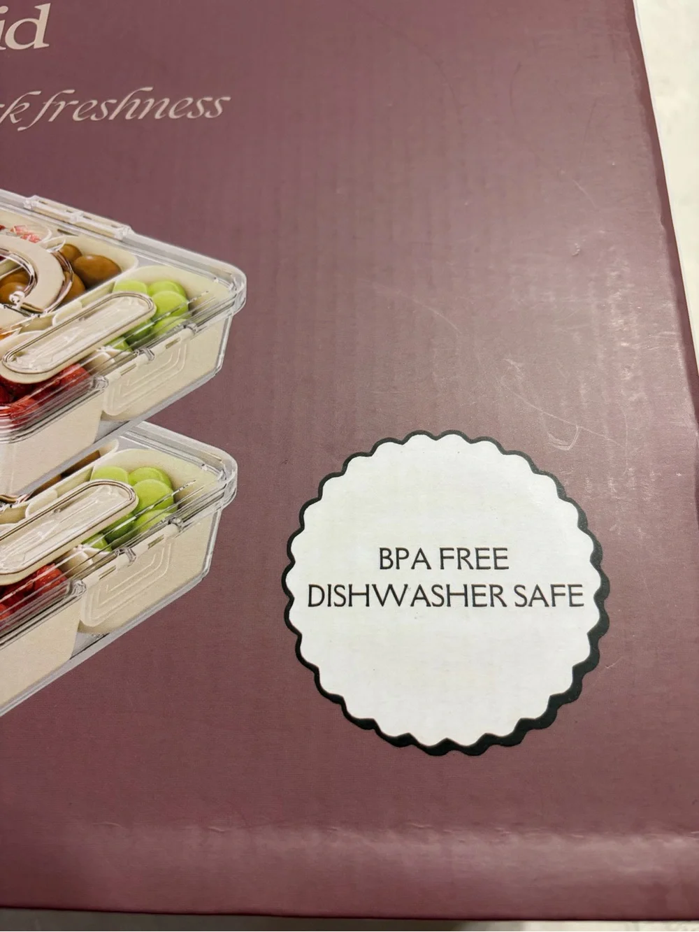 Divided Clear Snack Box; Serving Tray w/ Lid & Handle & Utensils 16 pc set